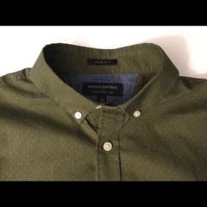 Men’s BR Green Short-sleeved Shirt Medium Slim Fit